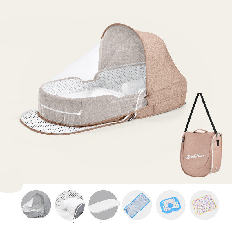 Portable Baby Crib with Mosquito Net - Cuddltree