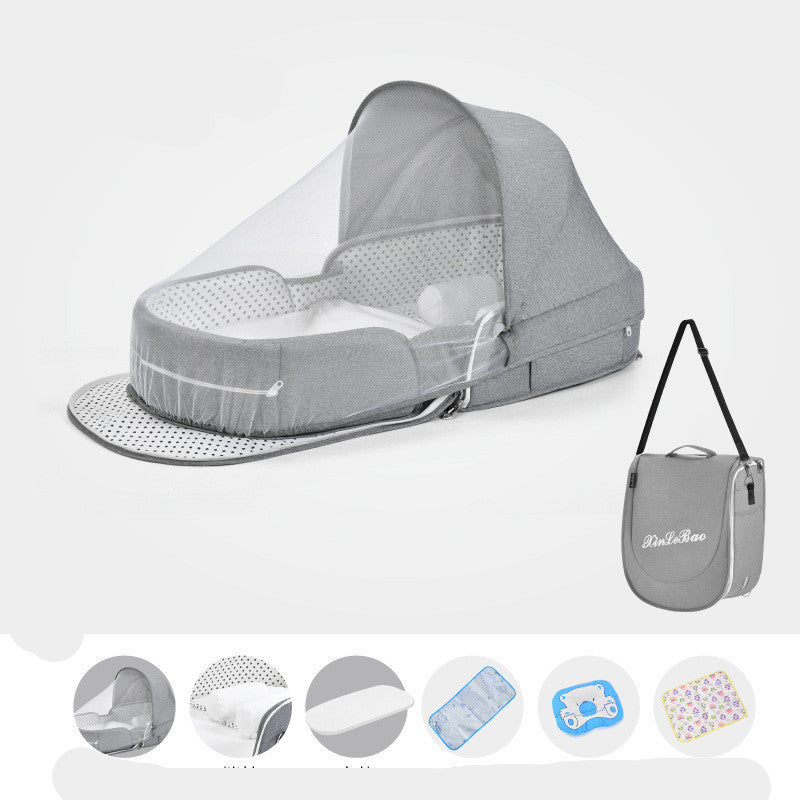 Portable Baby Crib with Mosquito Net - Cuddltree