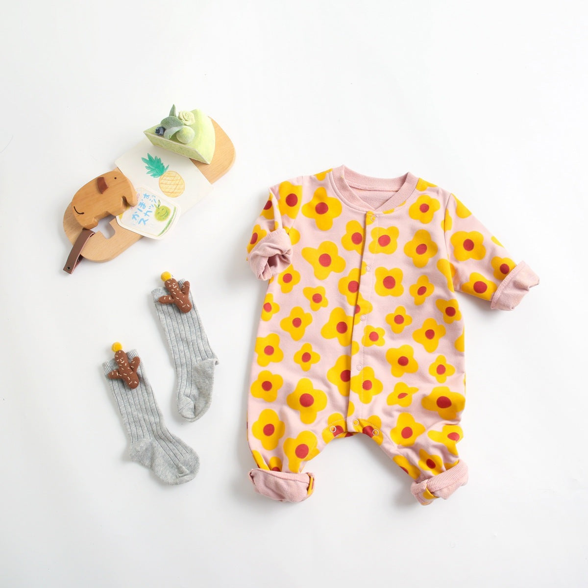 Cartoon Long-Sleeve Baby Romper - Cuddltree