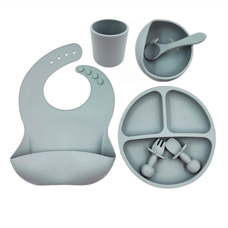 Silicone Baby Cutlery Set with Bib & Cup - Cuddltree