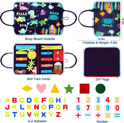 Dressing Skills Busy Board: Early Learning Toy - Cuddltree