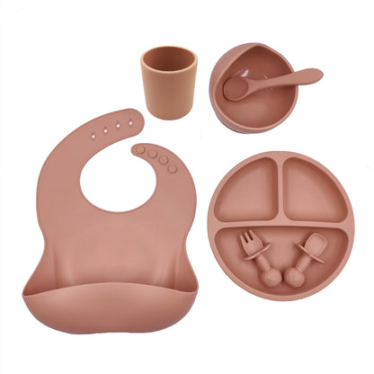 Silicone Baby Cutlery Set with Bib & Cup - Cuddltree