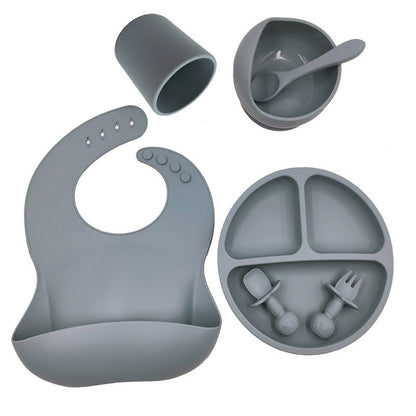 Silicone Baby Cutlery Set with Bib & Cup - Cuddltree