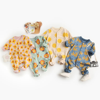 Cartoon Long-Sleeve Baby Romper - Cuddltree