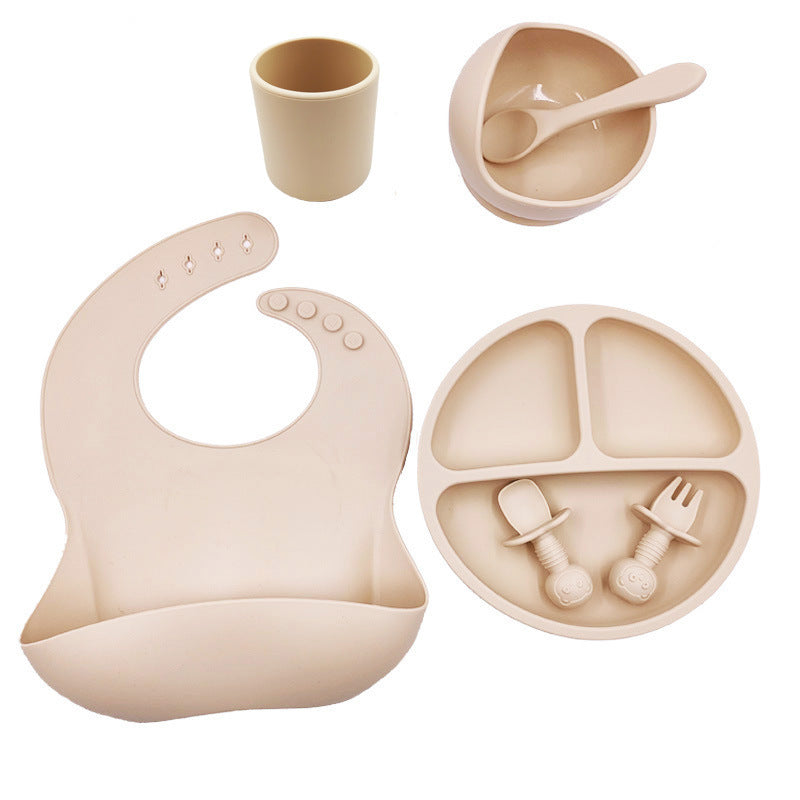 Silicone Baby Cutlery Set with Bib & Cup - Cuddltree