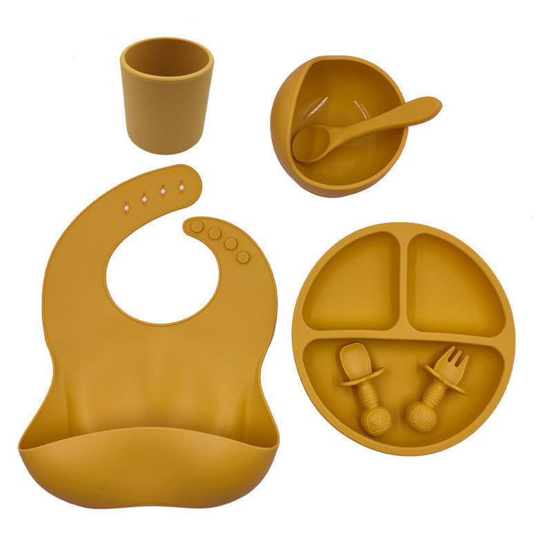 Silicone Baby Cutlery Set with Bib & Cup - Cuddltree